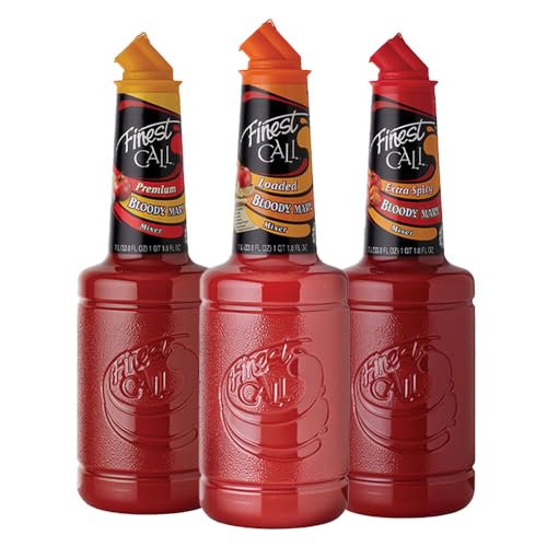 Finest Call Premium Bloody Mary Variety Pack, 1 Liter Bottles (33.8 Fl Oz), Pack of 3 Flavors