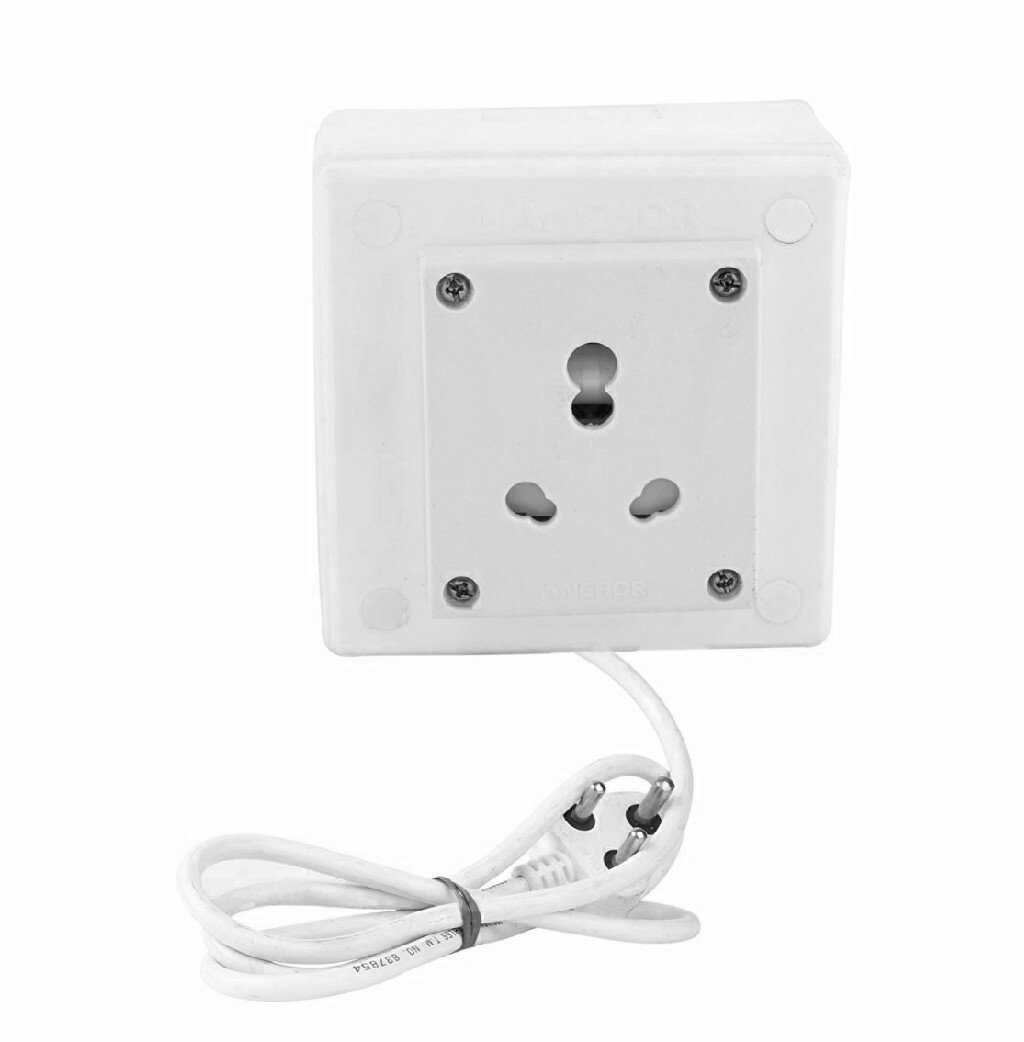 Moderino Tree Power strip extension Multi Outlet Board Fitted with 1 Cona Sockets 15Ampere , 4 Meter Chord with 15A Plug Big Surge Protector (White)-image-17