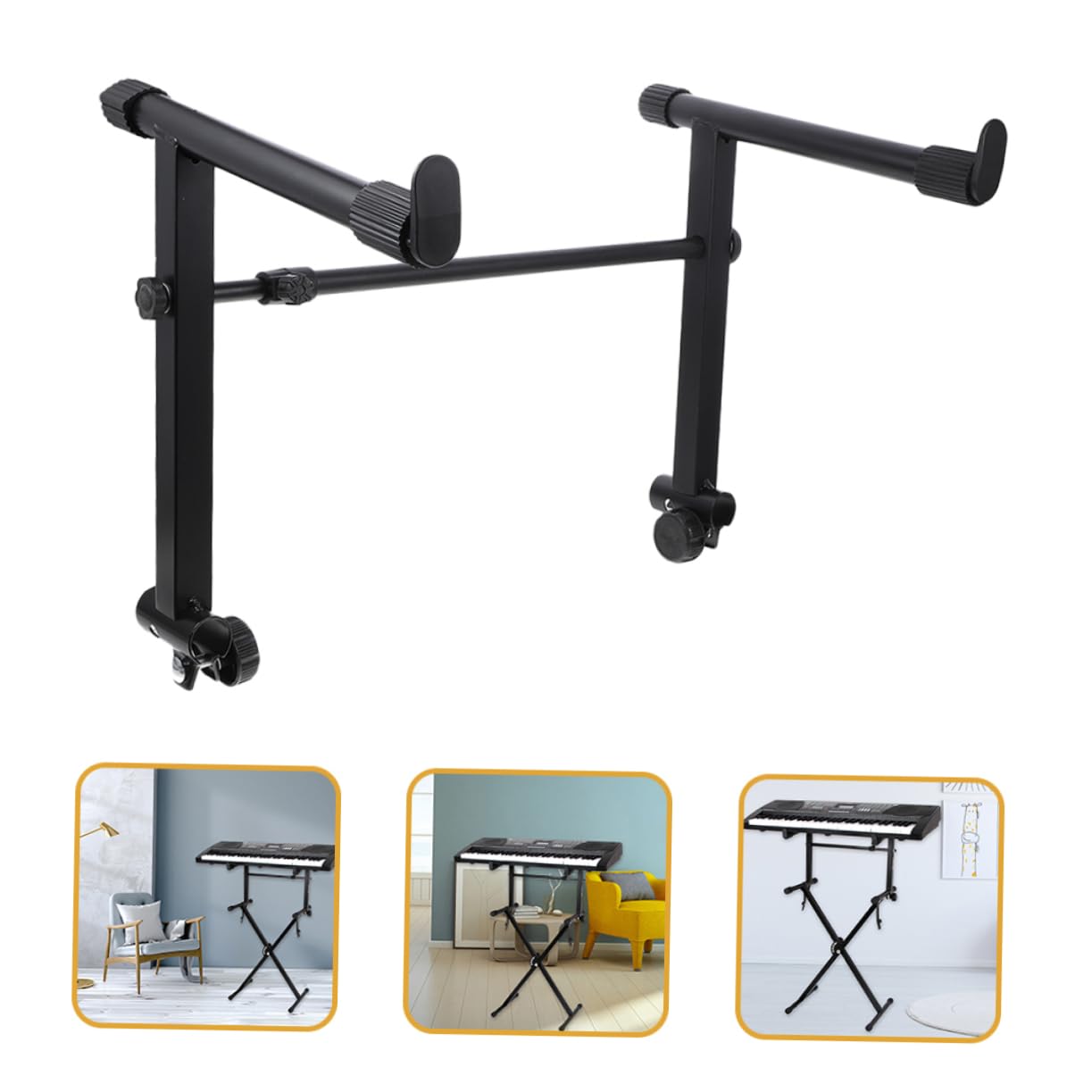 Support Métallique Rehaussé pour Clavier Électronique, Lot de 2 Sets