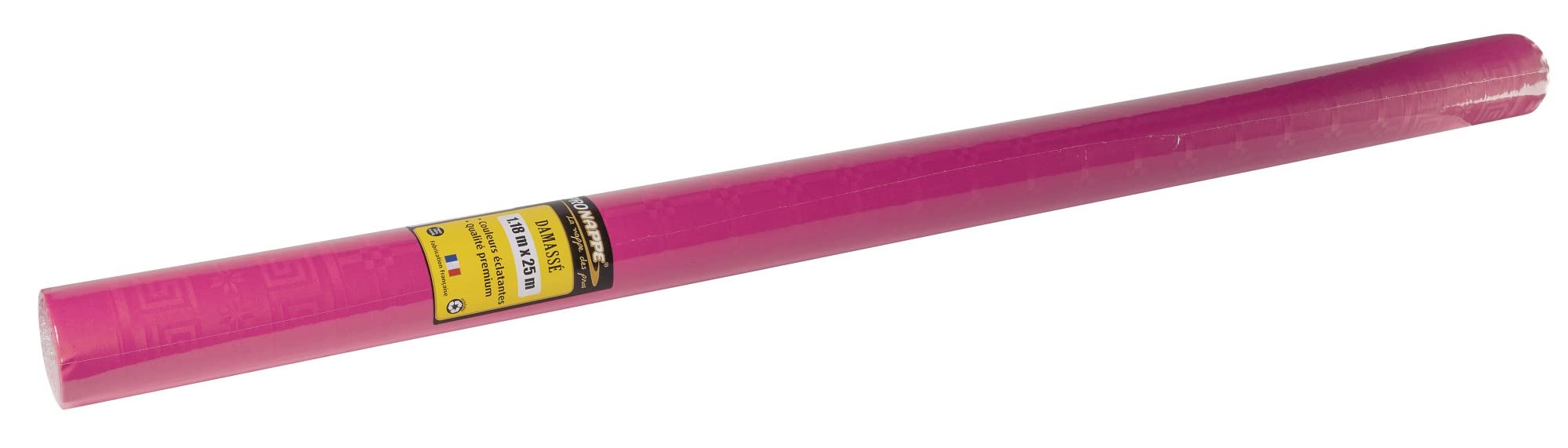 Pro Nappe - Damastpapieren wegwerptafelkleed op een rol van 25 m x 1,20 m lang - dennengroene kleur - Damastpapier met een chic en klassiek universeel patroon, ref R482583I