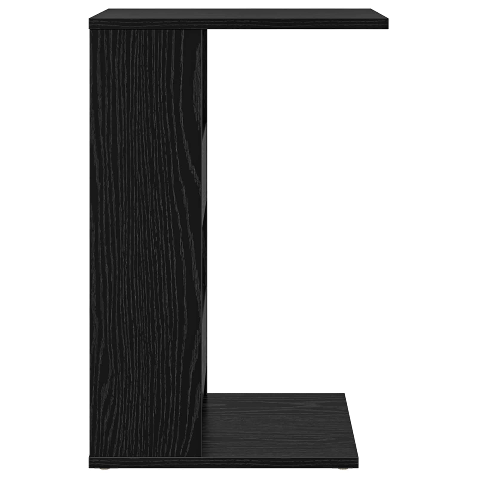 Beistelltisch Schwarz Eichen-Optik aus Holzwerkstoff 40 x 35 x 60,5 cm, kompakter Couchtisch mit Ablagefach für Wohnzimmer, Schlafzimmer, Büro, platzsparend und modernes Design