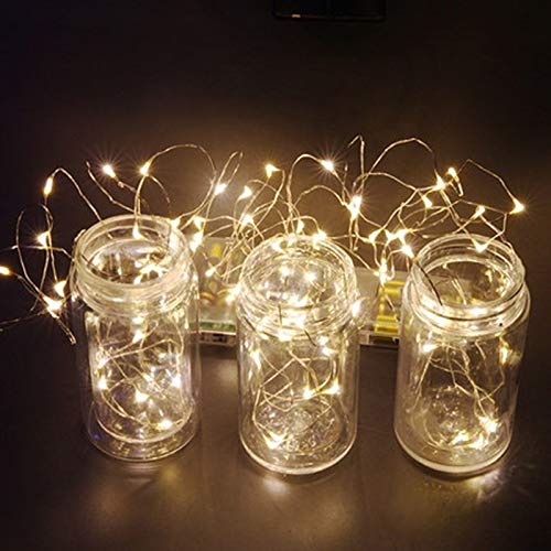 Fio De Led 5 Metros Arame 50 Leds Decoração Natal Pilha Prova Agua Casamento