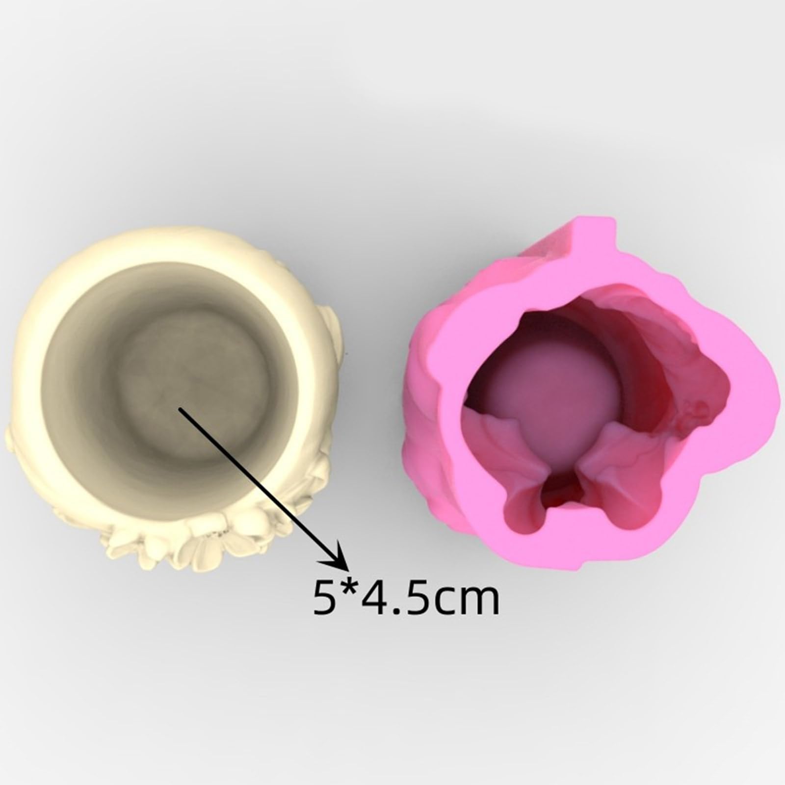4 moldes de silicona para macetas de flores para niñas, moldes de resina epoxi, soporte para moldes de resina