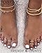 TOBENY 12PCS 14K Gold Plated Adjustable Toe Rings for Women Flower Arrow Band Open Tail Ring Women Beach Foot Jewelry Set