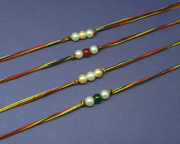 Image of Elegant Traditional Gold Plated /Rakhi Combo Of 1 Piece for Men and Women /brother /sister /bhabhi Kundan Stone combo set (Same as Shown In Image)