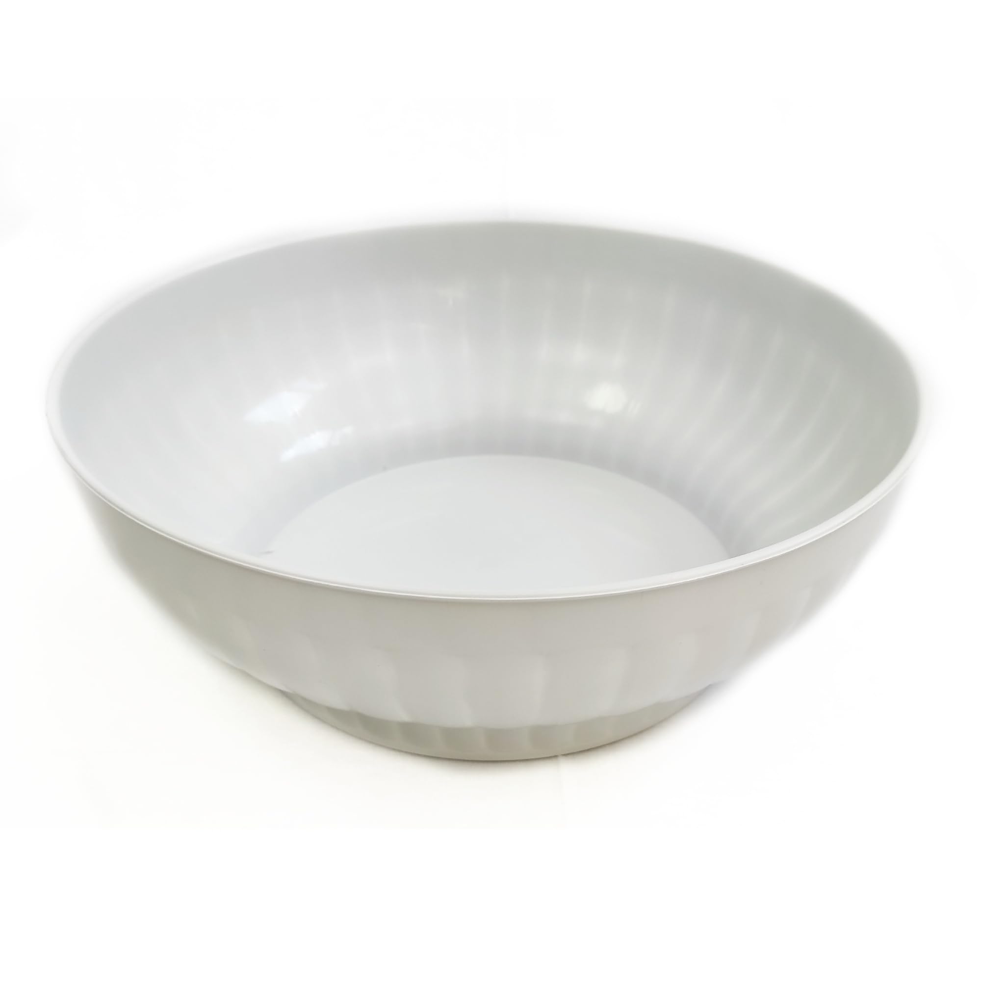 Ecoplast | Insalatiera in Plastica Costolata 12 Lt, Ciotola Cucina Bianca, ø42, Made in Italy
