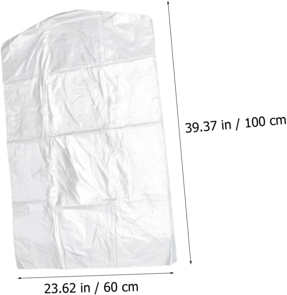 100pcs Disposable Dust Covers for Clothing Plastic Dry Cleaning Bags Waterproof Garment Protector for Garages Storage and Moving