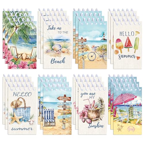 Mini carnets spirale été lot de 24 petits blocs-notes océan