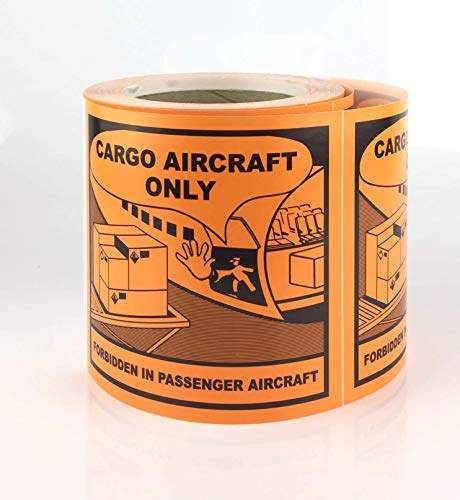 Havati Aufkleber: 110x120 mm, 4 Stück - Kennzeichnung für Versandstücke - Transportkennzeichen - cargo aircraft only - forbidden in passenger aircraft - ICAO - ADR/GHS/DGR/UN Gefahrgut Havati Aufkleber: 110x120 mm, 4 Stück - Kennzeichnung für Versandstücke - Transportkennzeichen - cargo aircraft only - forbidden in passenger aircraft - ICAO - ADR/GHS/DGR/UN Gefahrgut