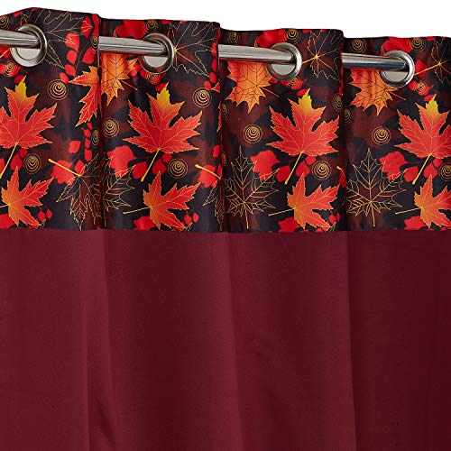 Image of Swayam 100% Blackout Polyester Door Curtain for Living Room & Bedroom | 7.5 Feet | Room Darkening Curtain with Eyelets | Pack of 2 | Solid Design - Maroon