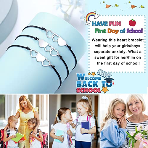 UNGENT THEM Back to School Bracelet Mommy and Me First Day of School Bracelet Matching Heart Mother Daughter Bracelets Set for Daughter Girls4