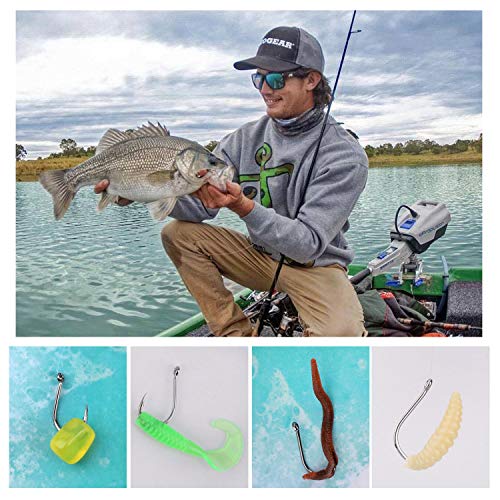 Pwsap 550PCS Angelhaken Angelköder Set, Kohlenstoffstahl Fisch Jig Haken mit Fishing Tackle Box(500Stück/10 Größen 3… – Bild 8