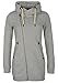 Produktbild DESIRES Vicky Zip Hood Long Damen Lange Sweatjacke Kapuzenjacke Sweatshirtjacke Mit Kapuze Und Fleece-Innenseite, Größe:M, Farbe:Light Grey Mel (8242)