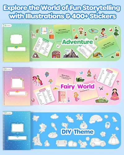 D-FantiX My Storybook Art Kit, Creative Writing & Drawing Activity Set for Boys & Girls, Hardcover Comic Book Making Kit with Stickers, DIY Arts and Crafts Supplies Gifts for Kids Ages 5, 6, 7, 8-12 - Image 4