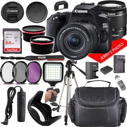 Canon EOS 250D DSLR con lente EF-S 18-55mm miniatura 1