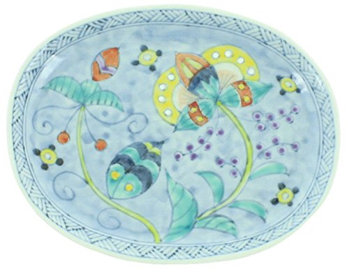 波佐見焼 林九郎窯 夢路 変形皿 19cm 想い花 009470C500