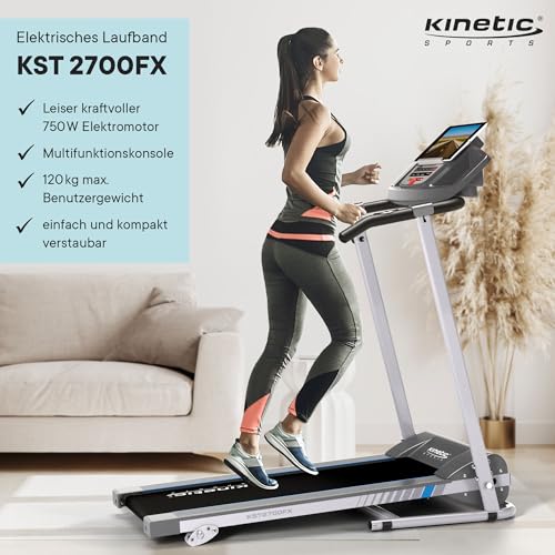 KINETIC SPORTS Elektrisches Laufband KST2700FX, Klappbares Laufband für Zuhause bis 10 km/h...