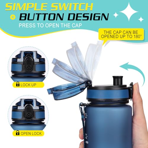 HASAGEI Sports Trinkflasche 1L Wasserflasche 1 Liter Trinkflasche BPA Frei Tritan Sportflasche mit Verschlussdeckel und auslaufsicher, für Fitnessstudio,Schule,Radfahren,Outdoor,Sport,Fitness und Büro