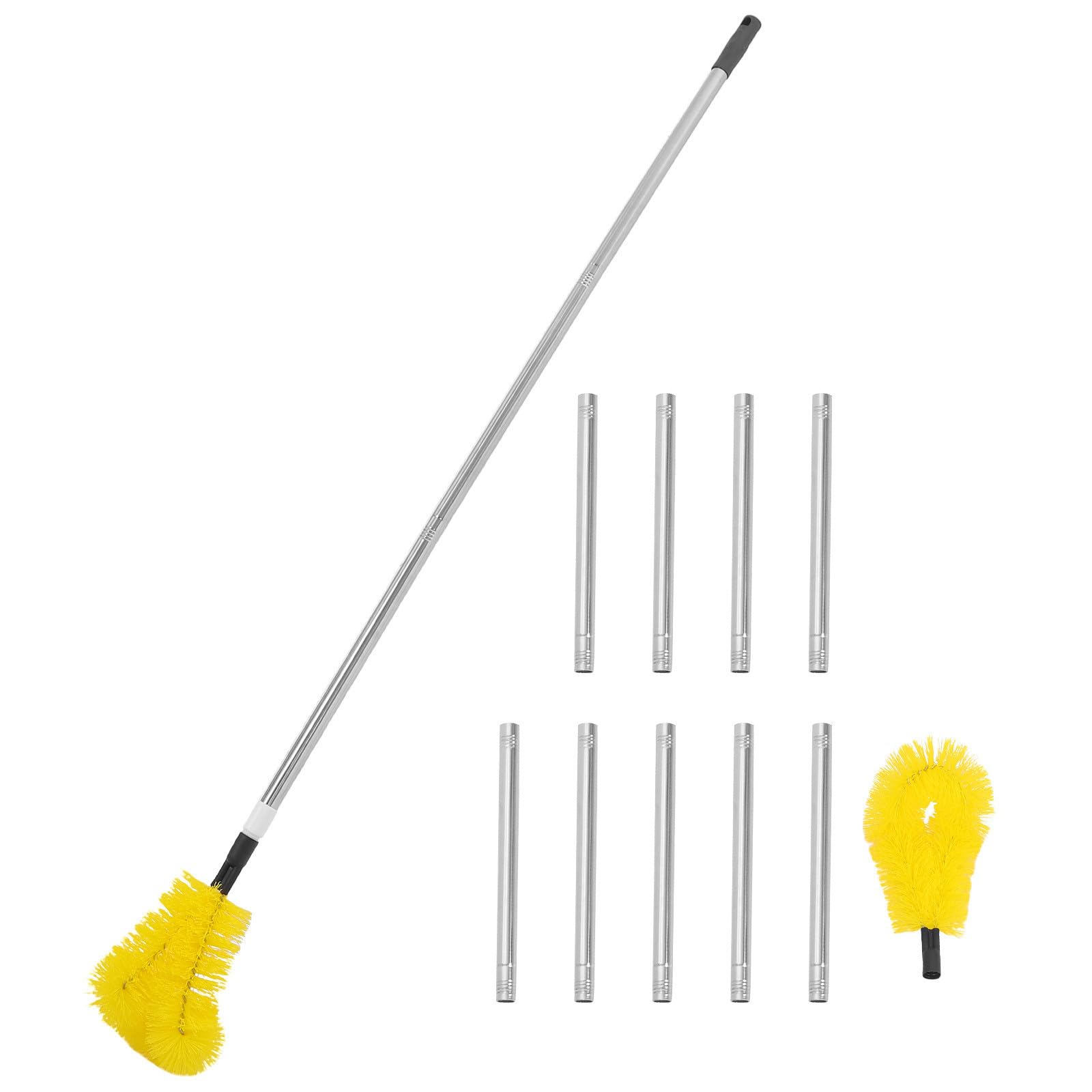 iplusmile Set Spazzole per Camini da 13ft Aste Modulari in Acciaio Inossidabile e Plastico, Design Professionale per Pulizia Efficiente e Manutenzione della Fumaria Domestica