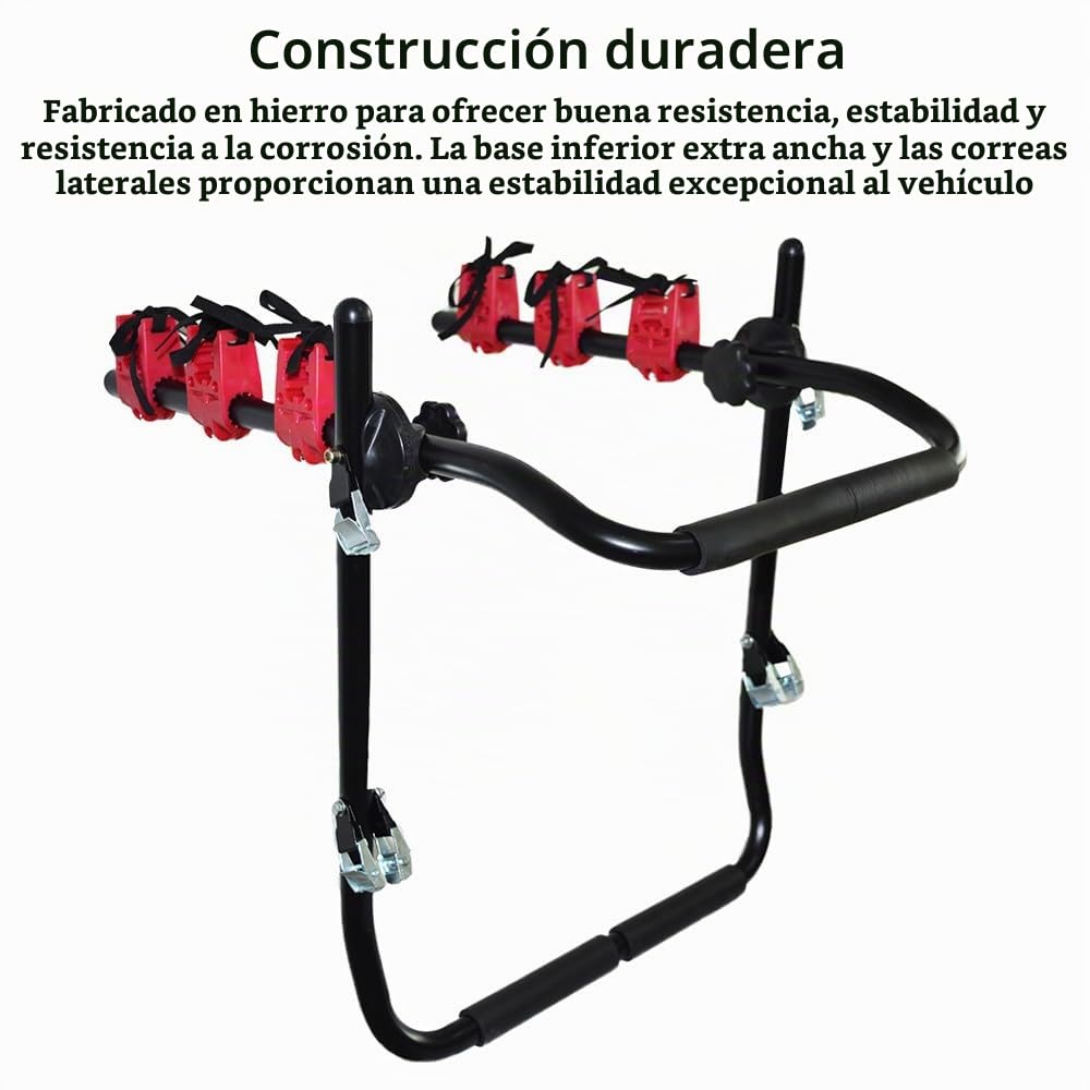 Portabicicletas para Montaje en Maletero, Soporte para 3 Bicicletas, portaequipajes Trasero para Coche de Alta Resistencia, Compatible con Camiones, SUV, minivans