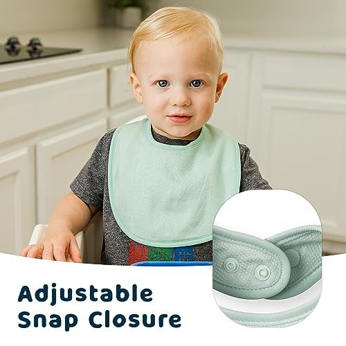 Miniatura 4 de Tiny Twinkle Paquete de 8 baberos para bebés para babeos y dentición Baberos impermeables y absorbentes para bebé niña y niño, juego de baberos