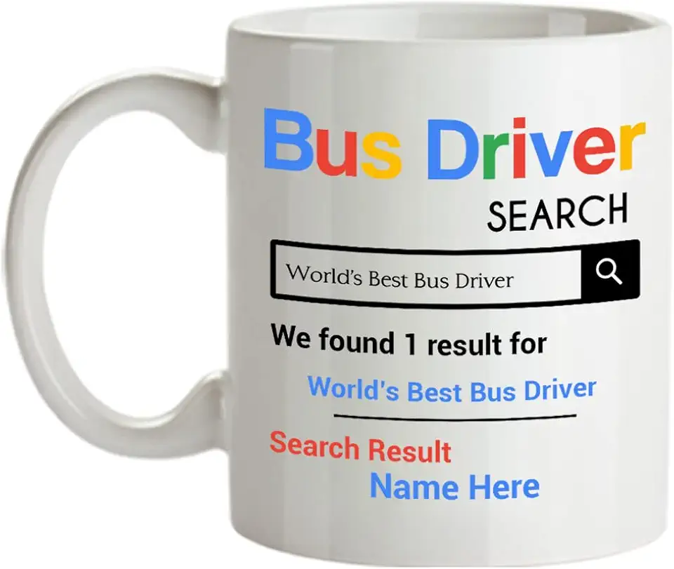 Caneca personalizada para motorista de ônibus - Presentes personalizados para motorista de ônibus - Caneca de café de 325 ml - Personalizada com o nome do seu motorista de ônibus