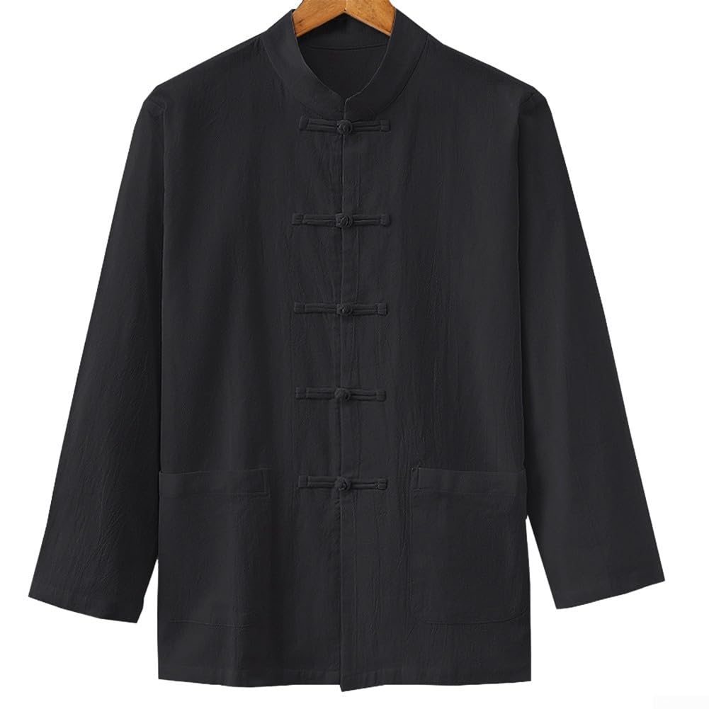 Veste traditionnelle chinoise pour homme Tai Chi Manteau Tang Costume Uniforme Cardigan