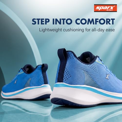 Image of SPARX Sports Running Shoes for Men - Lightweight Breathable Lace-Up Athletic Shoes with Cushioned Comfort, Shock Absorption, Durable Grip, Flexible Sole & Everyday Walking Performance