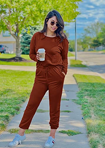 Image of PRETTYGARDEN Travel Outfit Women 2 Piece Lounge Sets | Long Sleeve Shirts, Jogger Pants Pockets, Matching Track Suits, Fall Spring Comfy Clothes for Casual Outing, Cruise, Airport