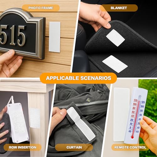 Image of KING MOUNTAIN 1x3 Inch Hook and Loop Strips, 20 Sets Nylon Self Adhesive Tape, Double Sided Strong Back Adhesive Tape and Dots for Office, Home and Crafting, Heavy Duty, White