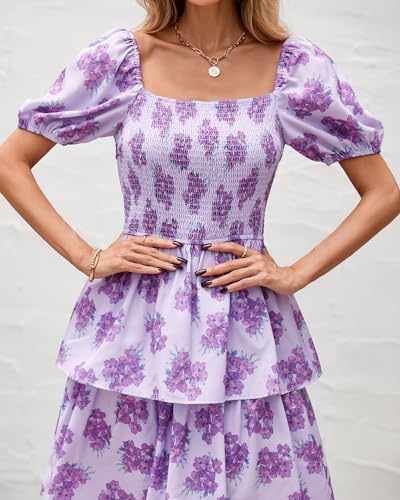 Image of BTFBM Womens Floral Smocked Summer Maxi Dresses