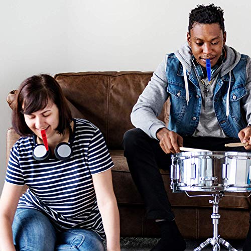 Blulu 10 Stücke Kunststoff Kazoo Musik Instrumente mit Kazoo Flöte Membranen für Geschenk, Preis und Party Favors (5 Farben)