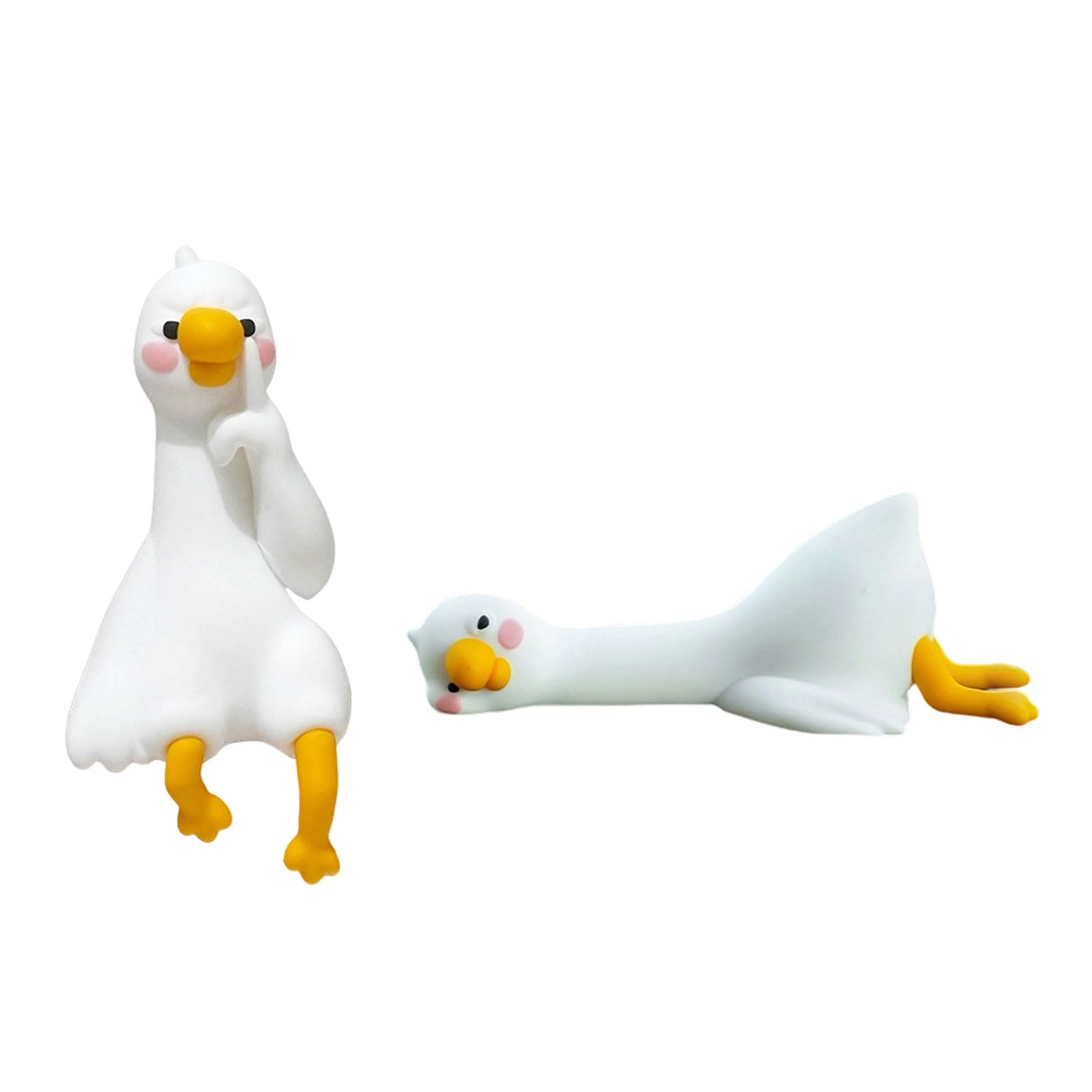 JDNH 2Pcs Geese Miniature Figurines for Computer Monitor Decoration Animal Figure for Parties Event Car Dashboard Accessories Car Dashboard Decoration