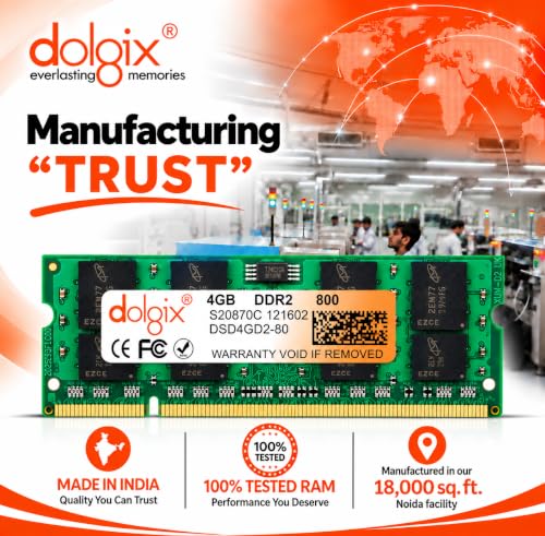 Dolgix 4GB DDR2 800MHz Laptop RAM | PC2-6400 | CL-6 | Non-ECC | Un-Buffered |So-Dimm RAM | Pin -200 | Memory Module- 3 Year Warranty (Made in India) - Image 4