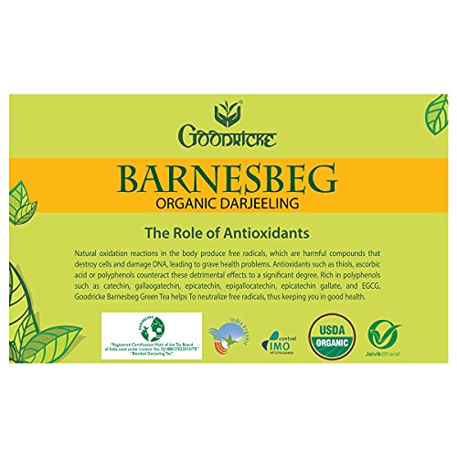 Image of Goodricke Barnesbeg Darjeeling Green Tea 25 Tea Bags Pack of 4, Premium Loose Leaves, Detox Tea, Antioxidant Rich, Immunity Booster, Weight Loss