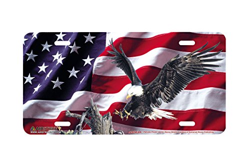 Eagle Flag License Plate, American Flag License Plate, Eagle Front License Plate Made In Usa By Airstrike License Plates (Made Of Metal)-6512 #TOP13