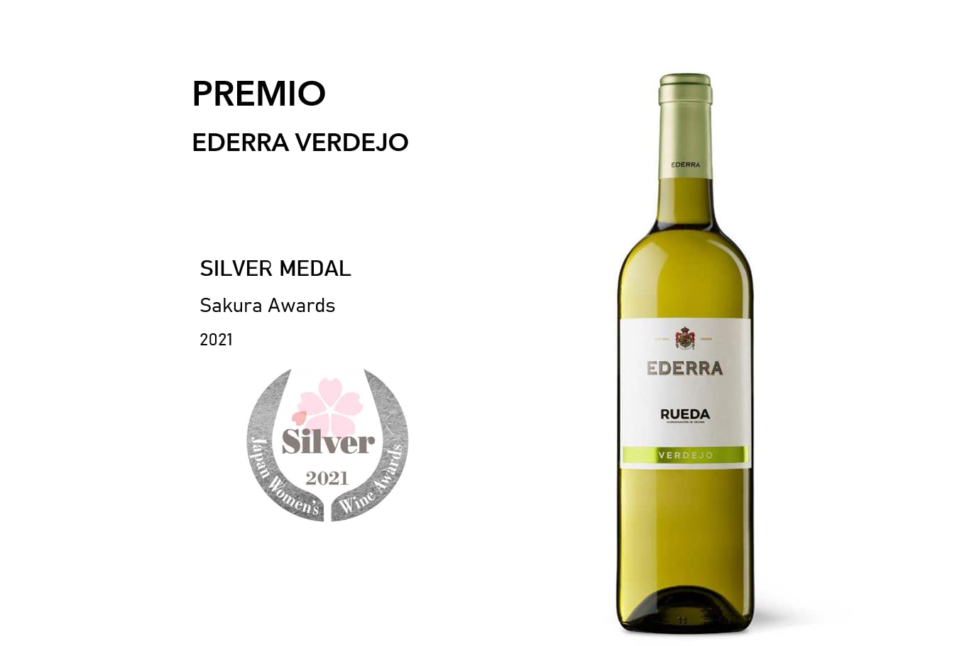 EDERRA Vino blanco 100% Verdejo, DO Rueda - Caja de 6 botellas 75cl