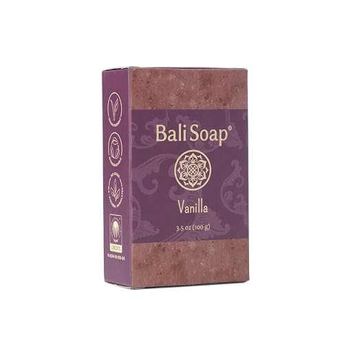 Bali Soap - Jabón natural de vainilla - Jabón de barra para hombres y mujeres - Jabón de baño, cuerpo y cara - Vegano, hecho a mano, jabón