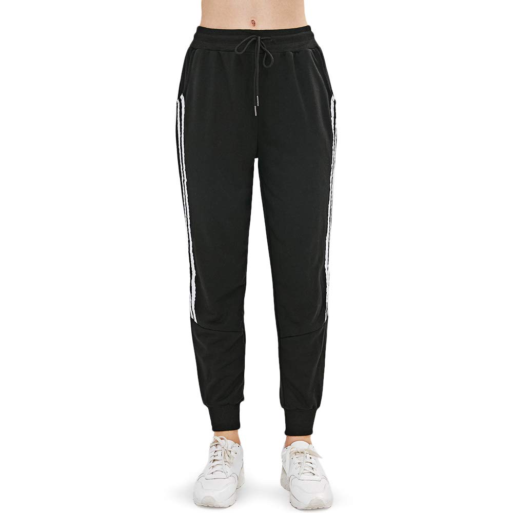 Zaful Womens Drawstring Jogger Sweatpants Side Striped Running
