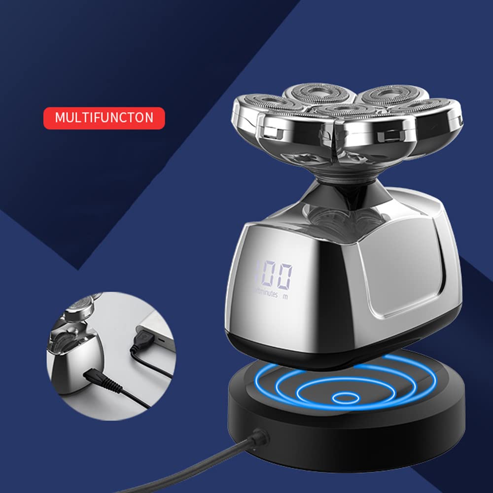 Rasoio elettrico per gli uomini, rasoio elettrico a 7 lame per gli uomini Kit di toelettatura ricaricabile wireless rasoio impermeabile rasoio barba rasoio rasoio USB macchina da barba