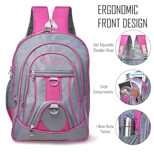 Image of 35L Pink Laptop Bag Backpack for menंWomen Boys and Girls Luggage Travel Bags with 17.3 inches And School Bag Laptop Compartment