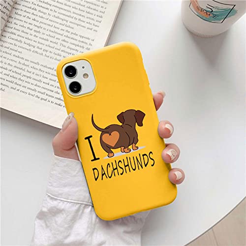 WZSCH Custodia per iPhone Cartoon Cute Dog i Love