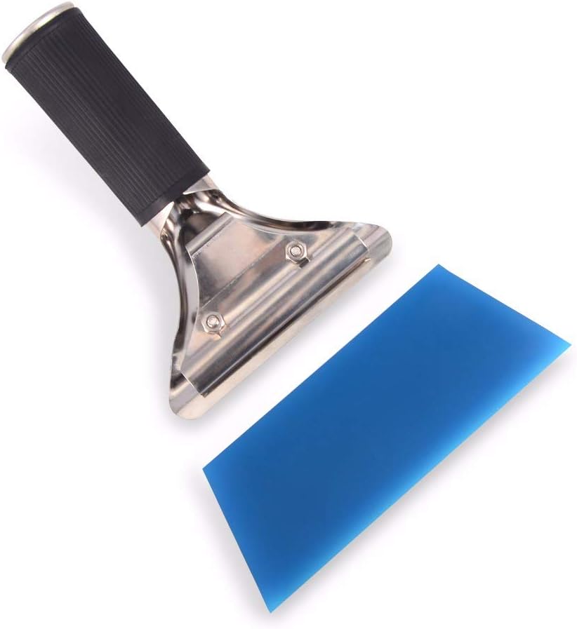 SEIWEI Car Glass Window Squeegee Windshield Squeegee Rubber Water Blade Ice Scraper for Vinyl Wrapping, Window Tinting, Windshield Washing, Bathroom Glass Door Cleaning Blue
