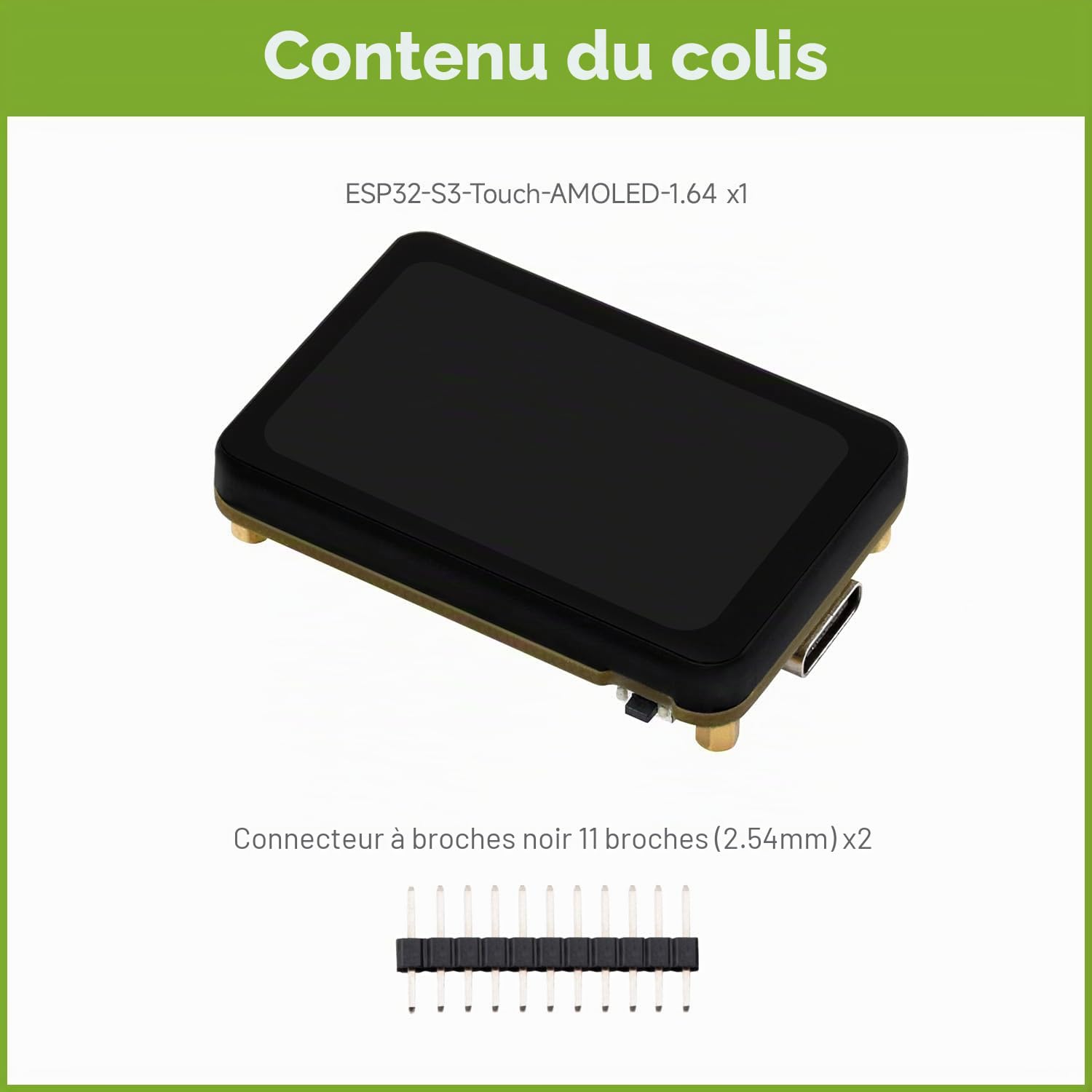 Waveshare ESP32-S3 1.64inch AMOLED Touch Display Development Board, 280x456, QSPI Interface, 32-bit LX7 Dual-Core Processor, Accelerometer & Gyroscope, ESP32 with Display