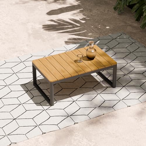 ZANDOR Outdoor Aluminum Patio Furniture Coffee Table All-Weather Outdoor Patio Sofa, Patio Sectional Furniture for Porch, Balcony, Deck, Backyard