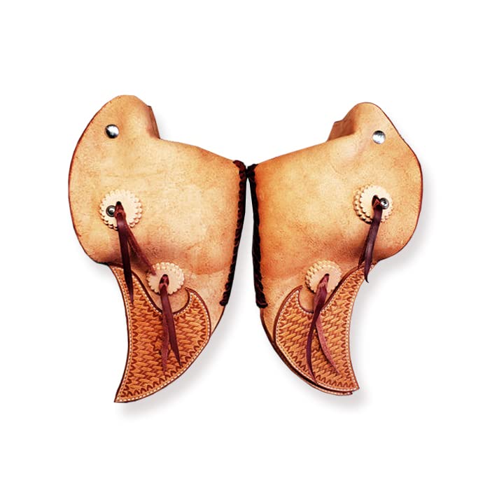 Western Saddle Tapaderos - Estribos de cuero hechos a mano, se venden en pares ME-WTS-046