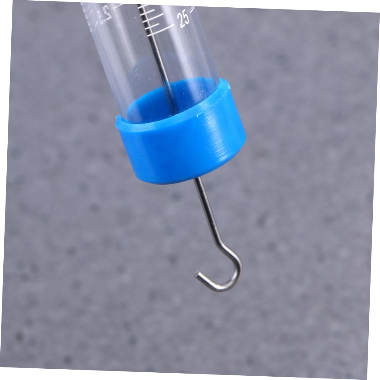 Cylinder Spring Balance 25N 2500g Mechanical Dynamometer for Classroom | Plastic Body, Stainless Steel Parts, Hanging Ring and S Hook, Blue Finish, Gram Weighing