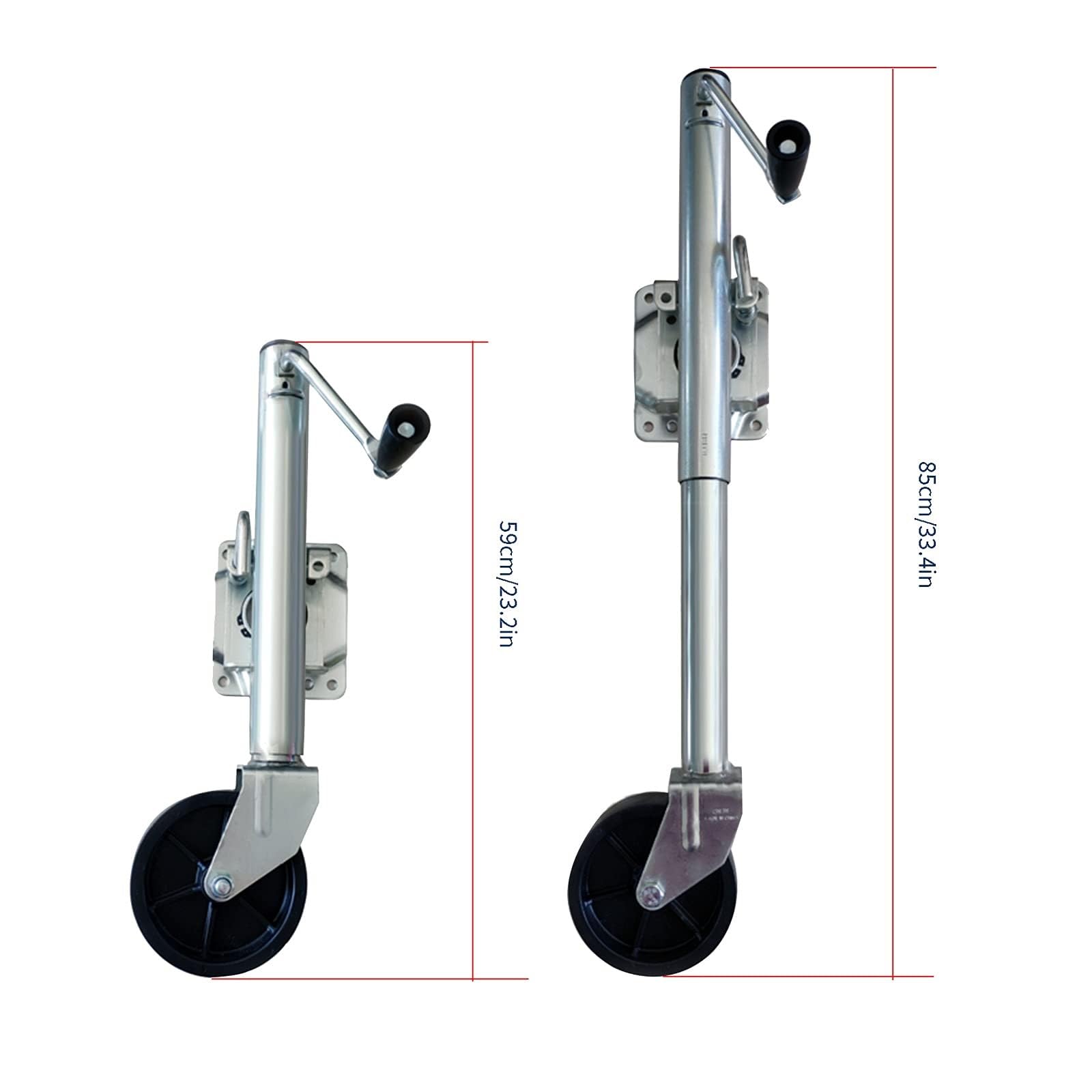 Anhänger Stützrad - Stützfuß Anhänger Abstellstützen, Schwenkbare Anhängerräder, Klappbares Stützrad Mit 15cm Rad, 550kg Traglasthalterung, Teleskopreichweite 26cm, Für Anhänger, Wohnwagen