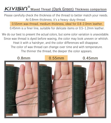 Hilo de poliéster encerado rígido 0.55mm x 400m color verde oscuro miniatura 4