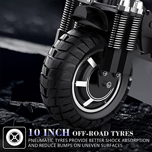 Electric Scooter, 2000W Dual Motor Electric Scooter For Adults, Folding Electric Scooter With Seat, 30Mph Max Speed, 37 Miles Long Range, 10" Inflatable Tires(Es10) #TOP5